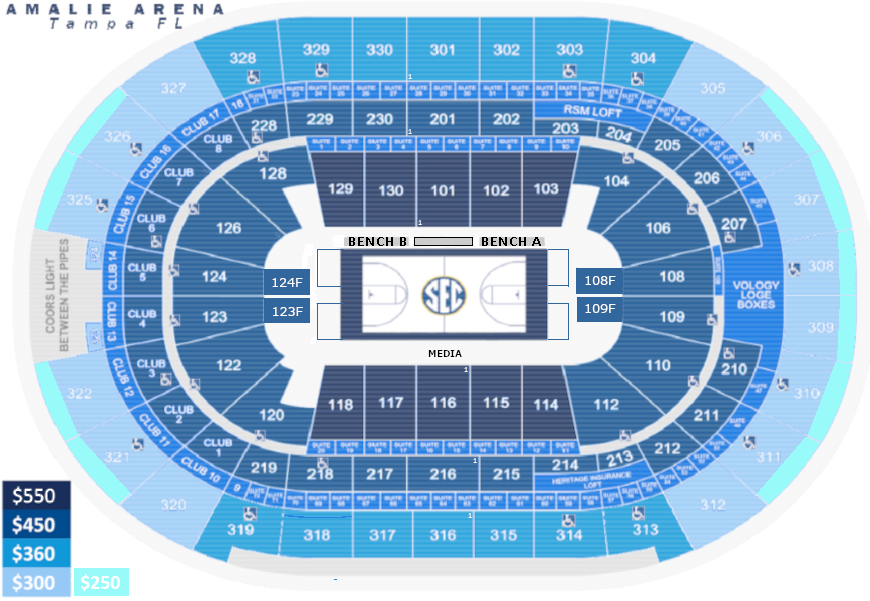 Section 329 at Amalie Arena 